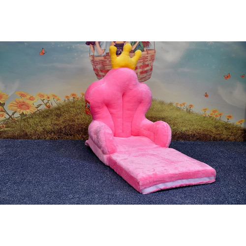 Poltrona, poltroncina apribile, divanetto per bambini in morbido peluche. Divano e giocattolo Trono Rosa.