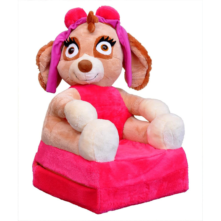 Poltrona, poltroncina apribile, divanetto per bambini in morbido peluche. Divano e giocattolo Paw Pink.