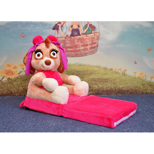 Poltrona, poltroncina apribile, divanetto per bambini in morbido peluche. Divano e giocattolo Paw Pink.