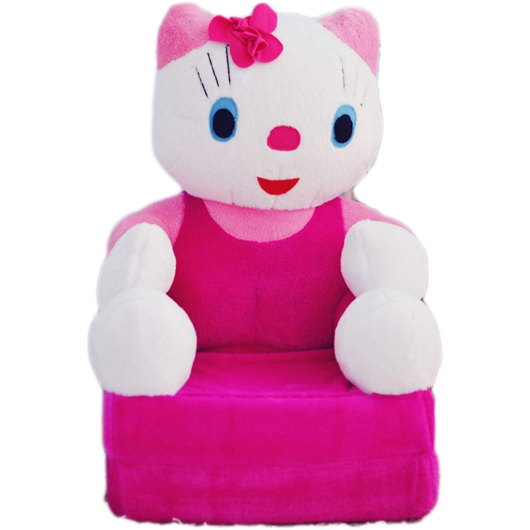 Poltrona, poltroncina apribile, divanetto per bambini in morbido peluche. Divano e giocattolo  Pink Kitty