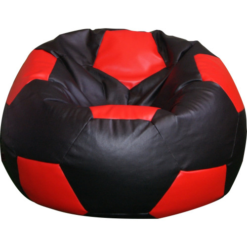 Pouf, football, Pallone Calcio 100 cm.nero / rosso