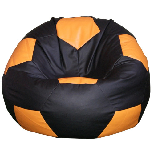 Pouf, football, Pallone Calcio 100 cm. nero / arancia