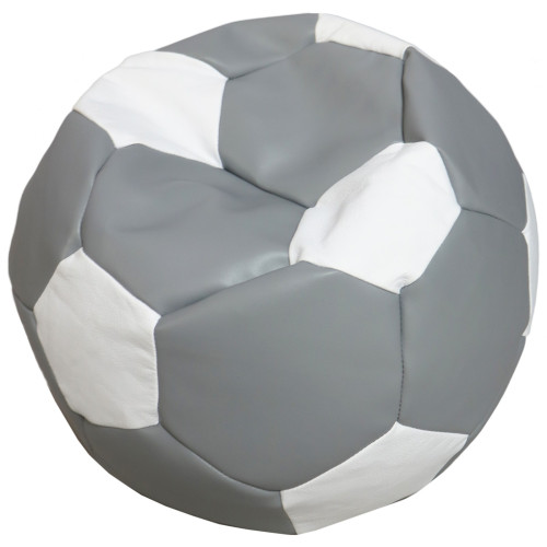 Pouf, football, Pallone Calcio 100 cm. grigio / bianco