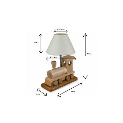 Lampada da tavolo LOCOMOTIVA in legno per cameretta. 2