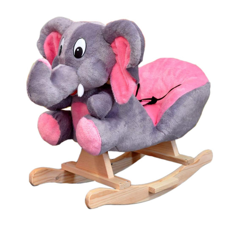 Dondolo in peluche per bambini, cavalluccio a dondolo, poltrona a dondolo. Elefante.