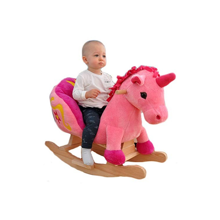 Dondolo in peluche per bambini, cavalluccio a dondolo, poltrona a dondolo. (unicorno)