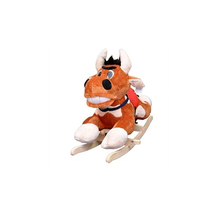 Dondolo in peluche per bambini, cavalluccio a dondolo, poltrona a dondolo. (bue)