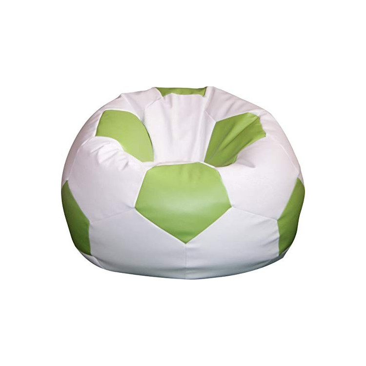 Pouf, football, Pallone Calcio 100 cm. bianco / verde chiaro.