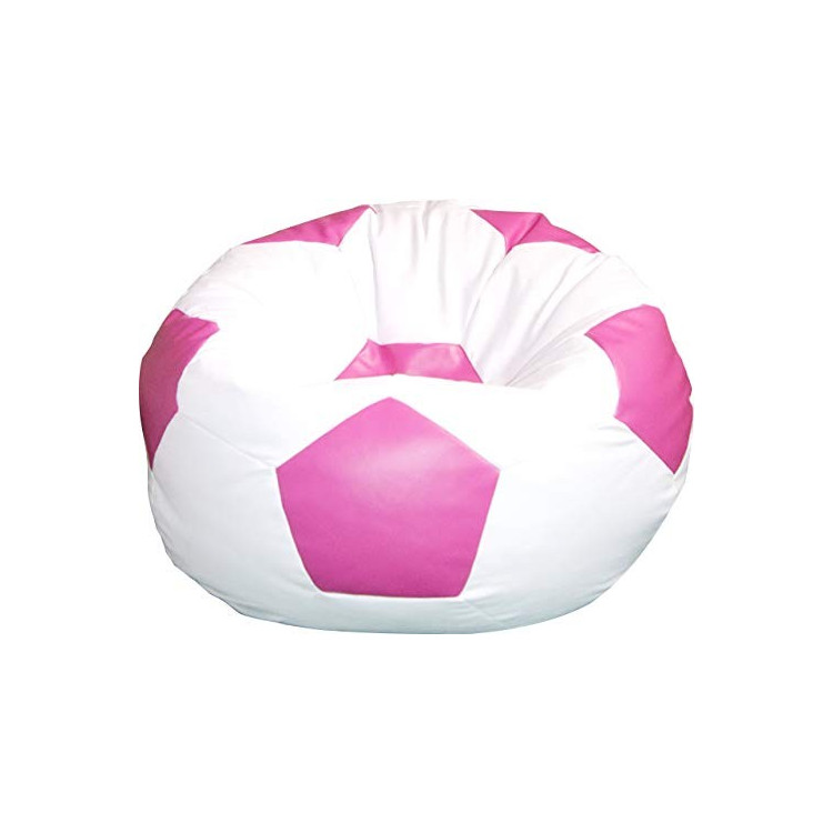 Pouf, football, Pallone Calcio 100 cm. bianco / rosa..