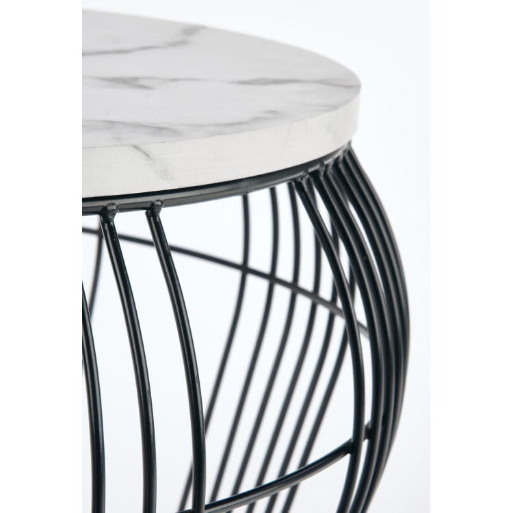 ADRIANNA- Nowoczesna ława z czarnym stelażem i białym blatem