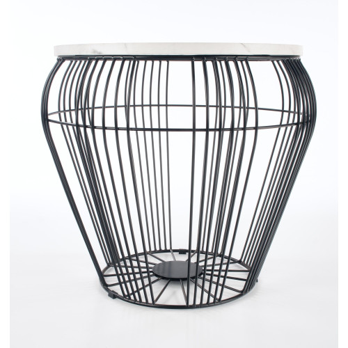 ADRIANNA- Nowoczesna ława z czarnym stelażem i białym blatem