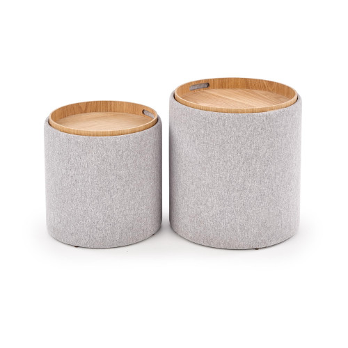 AVIKO. Set di due pouf con contenitore