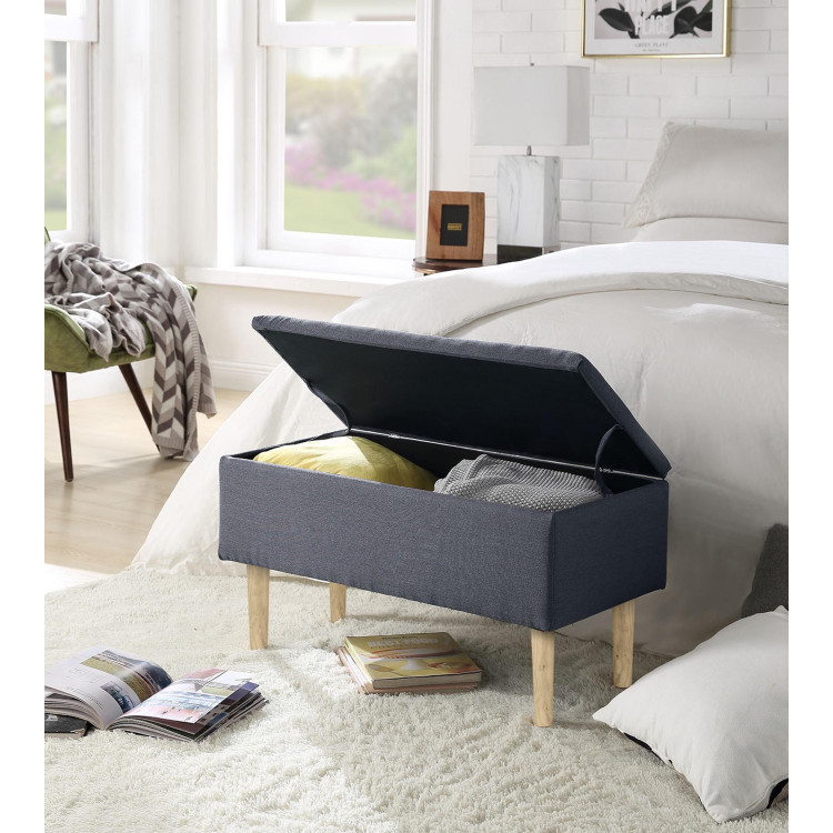 CLEO. Panca con contenitore, grigio.