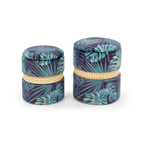 CONGO. Set di 2 pouf, multicolori.