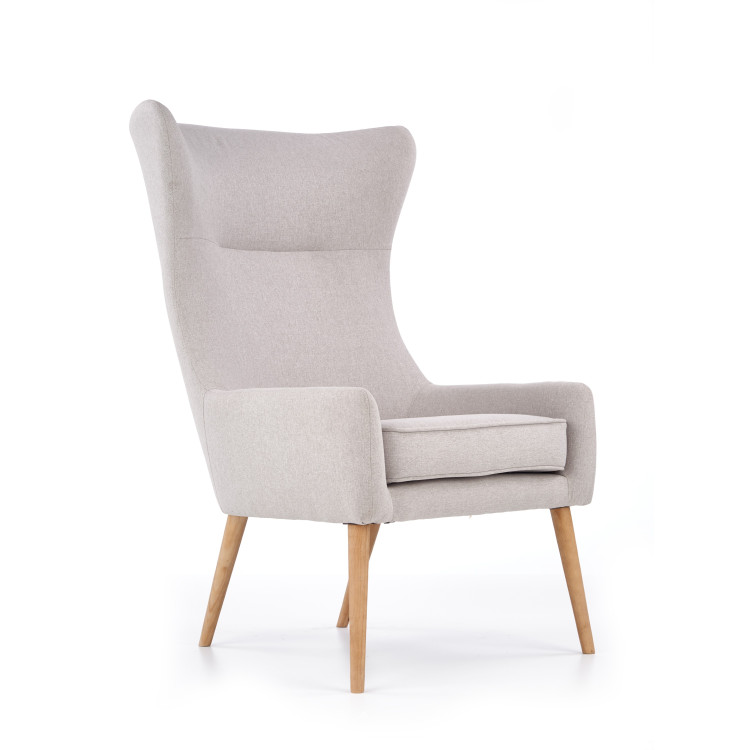 FAVARO 2. Una poltrona lounge moderna realizzata in pelle ecologica di colore grigio.
