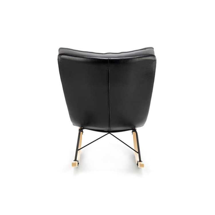 INDIGO. sedia a dondolo realizzata in ecopelle, grigio scuro - nero