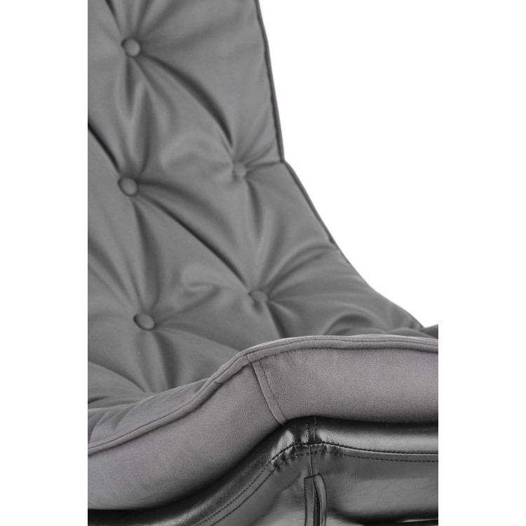 INDIGO. sedia a dondolo realizzata in ecopelle, grigio scuro - nero