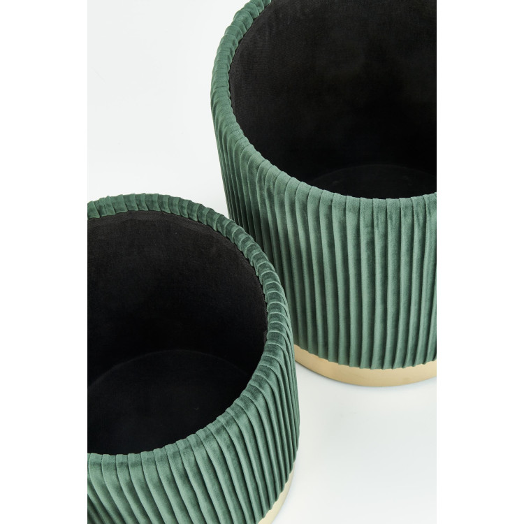 MONTY. Set di 2 pouf,  verde scuro.