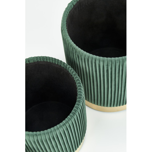 MONTY. Set di 2 pouf,  verde scuro.