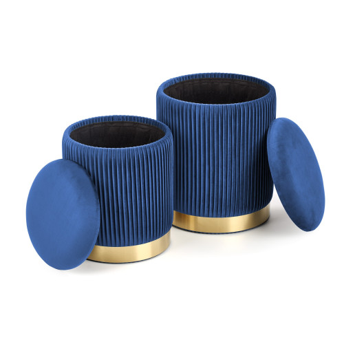 MONTI. Set di 2 pouf,  blu scuro.
