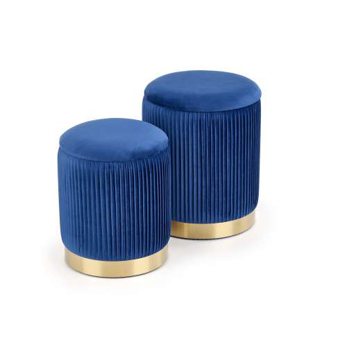 MONTI. Set di 2 pouf,  blu scuro.