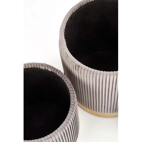 MONTI. Set di 2 pouf, marrone chiaro