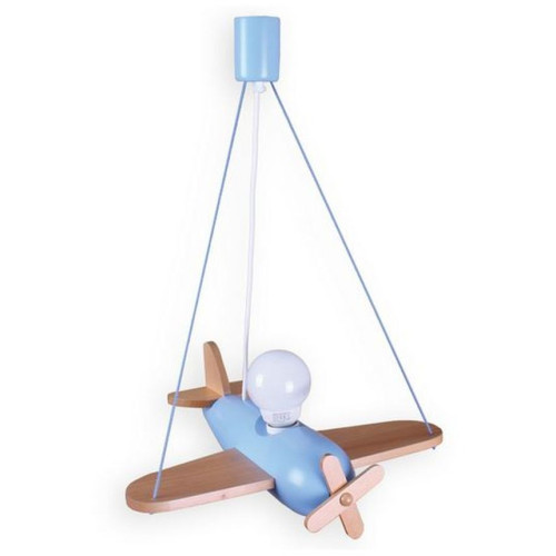 Lampadario AERO CLIPPER celeste/legno per cameretta