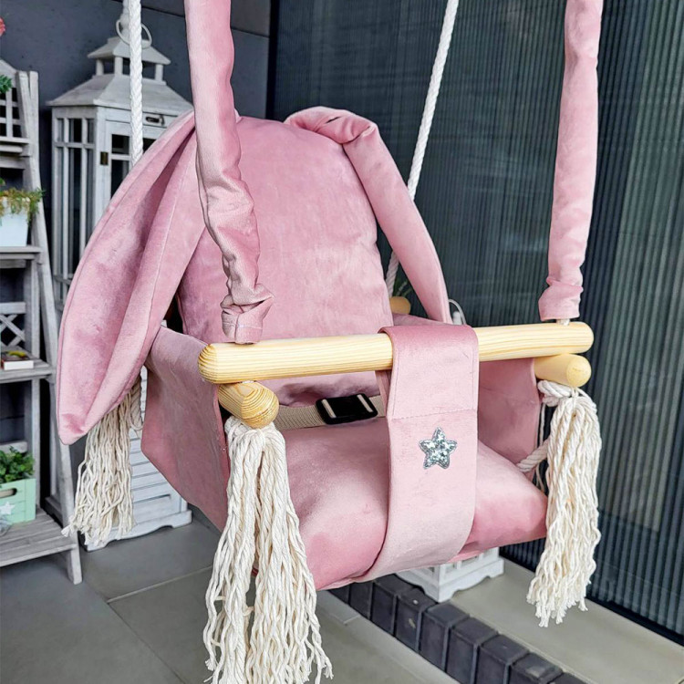 Altalena per bambini Coniglio con cintura di...