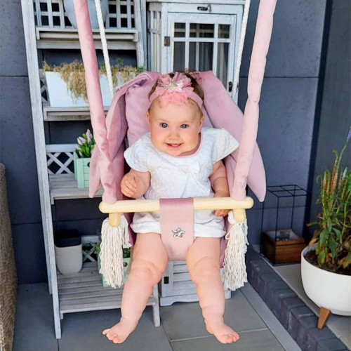 Altalena per bambini Coniglio con cintura di sicurezza