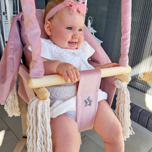 Altalena per bambini Coniglio con cintura di sicurezza