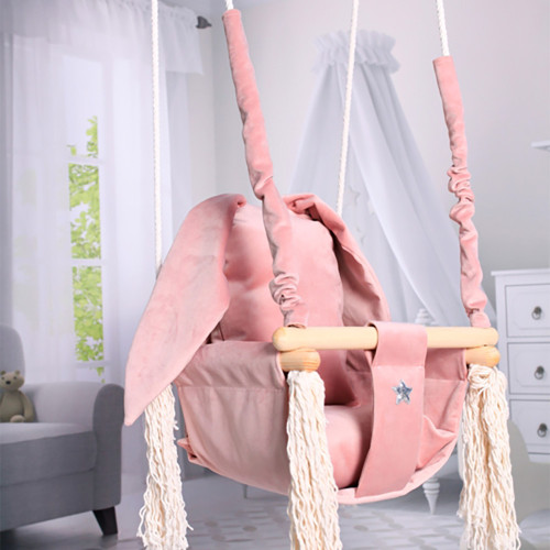 Altalena per bambini Coniglio con cintura di sicurezza