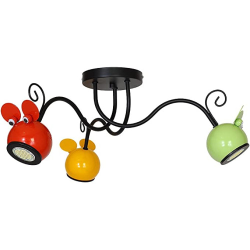 Lampadario in acciaio da soffitto per cameretta bambini, plafoniera Topolino3