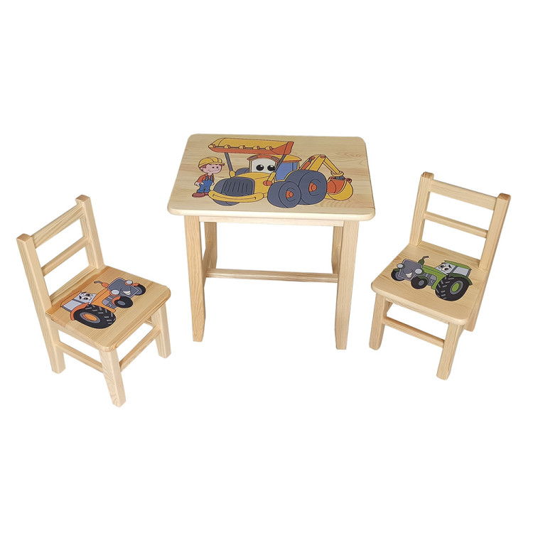 Set in legno tavolino con 2 sedie per cameretta bambini. RUSPE